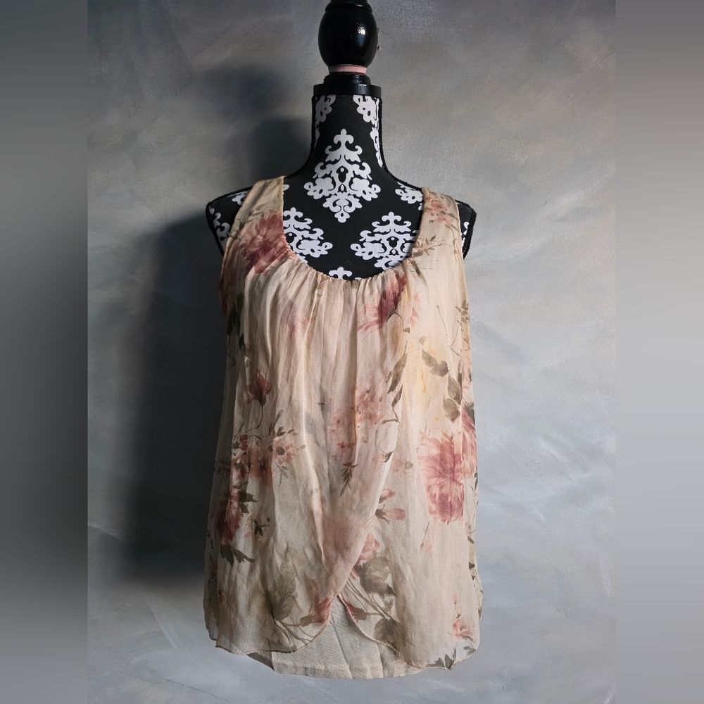 H TREND SILK TANK TOP Floral Fairy Dainty